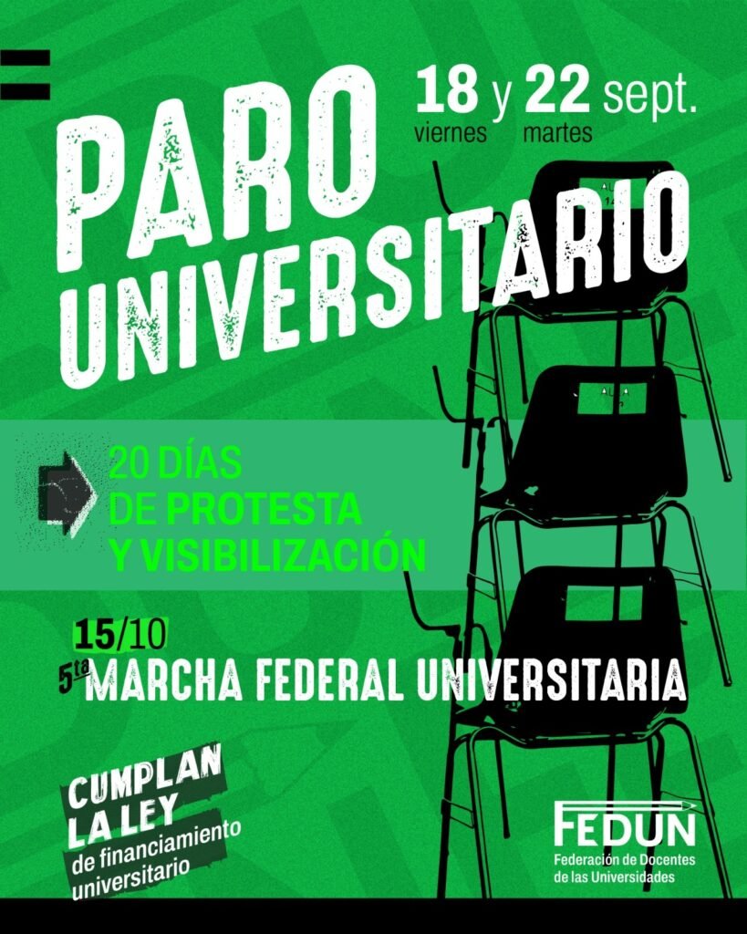 FEDUN rechazó la propuesta salarial del Gobierno y anunció nuevos paros y la 5ª Marcha Nacional Universitaria